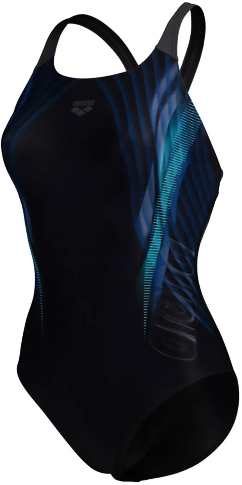 Arena Women's Underwater Swim Pro Back Swimsuit Black Multi/Black/Grey Blue